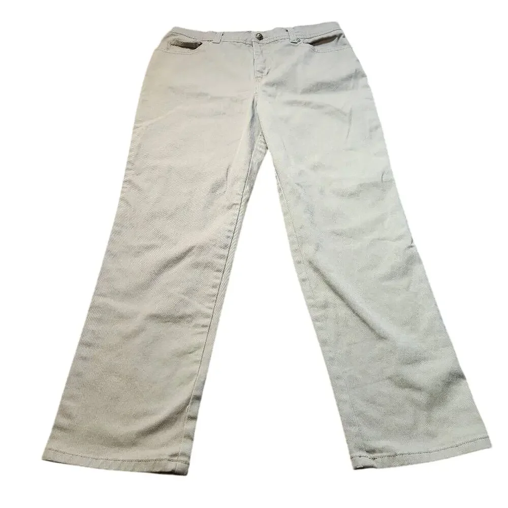 Gloria Vanderbilt Straight Leg Khaki Pants Size 12 Short